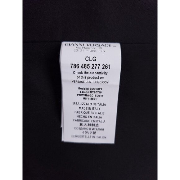 Versus Versace Strapless Floral-print Silk-crepe Mini Dress 46 US 10 Black Pink - Picture 13 of 15